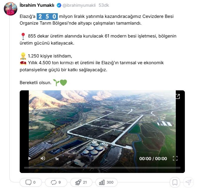 Bakan Yumaklı Duyurdu: Elazığ’a 250 Milyon Liralık Cevizdere Besi OTB’sinde Altyapı Tamam!