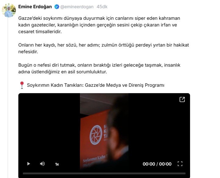 Emine Erdoğan’dan Gazzeli Kadın Gazetecilere Destek: ‘Kahramanlar, Hakikat Nefesidir’