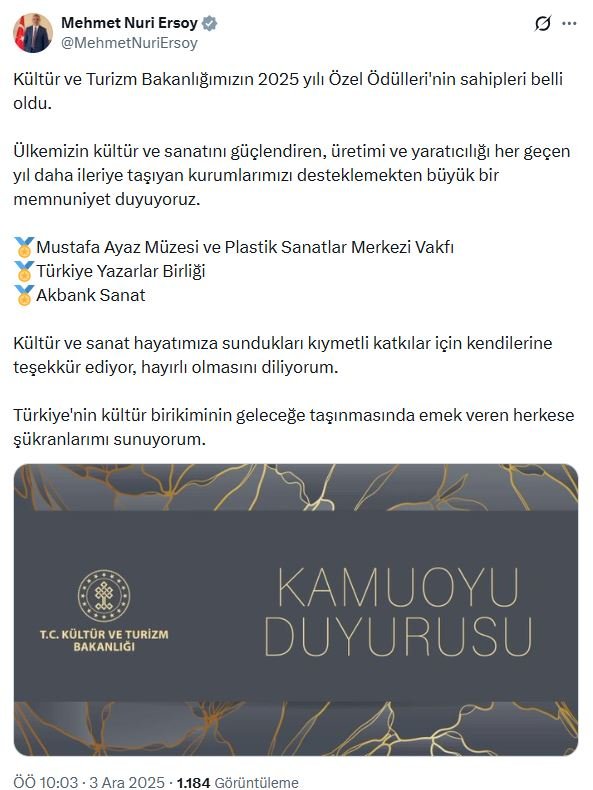 Kültür ve Turizm Bakanlığı, 2025
