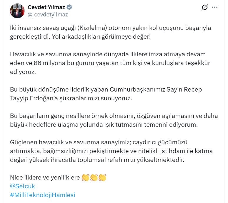 Bayraktar Kızılelma, iki insansız savaş