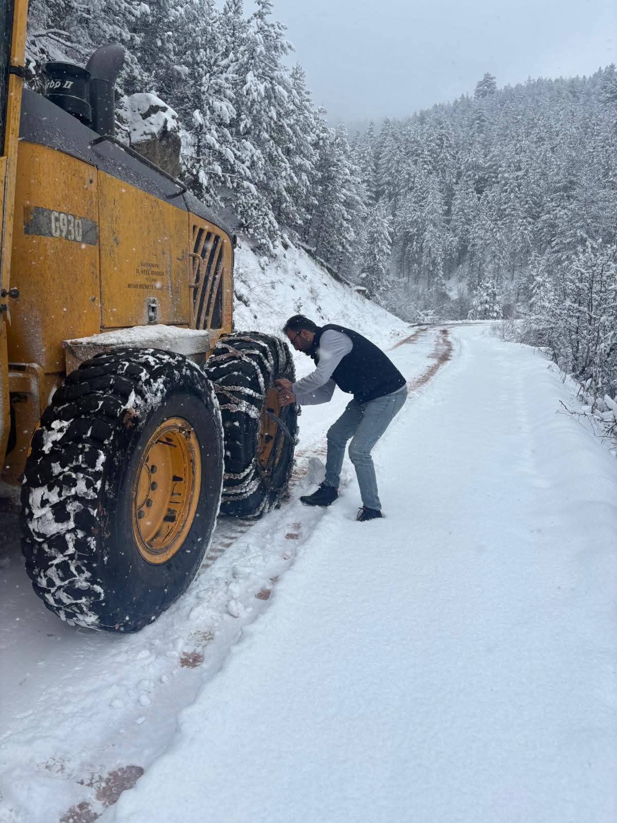 Kastamonu'da etkili olan kar yağışı