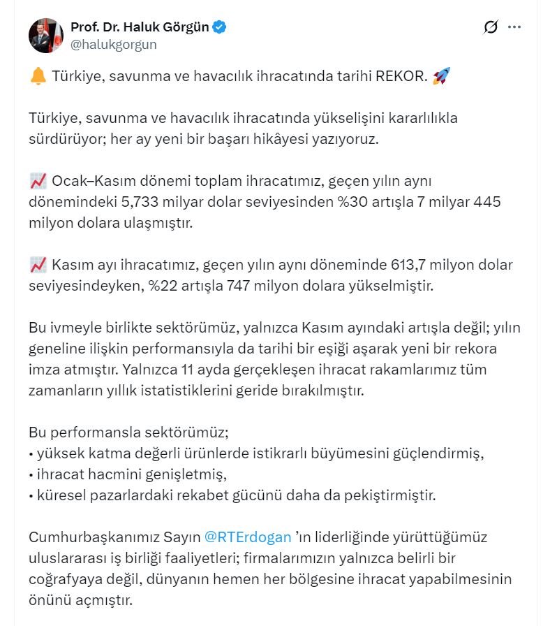 Savunma Sanayii Başkanı Haluk Görgün,