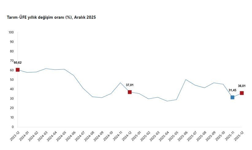 TÜİK'in açıkladığı Aralık 2025 verilerine