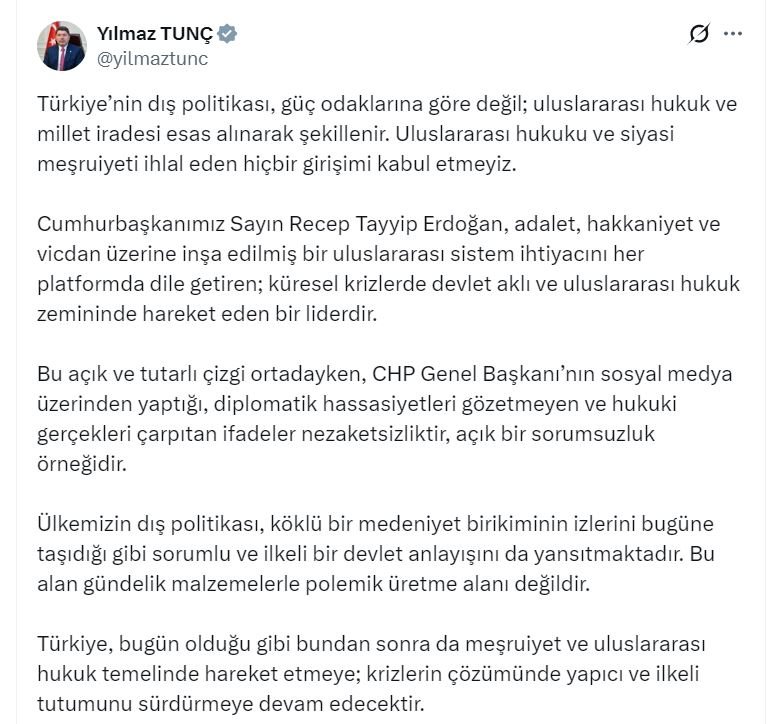 Adalet Bakanı Yılmaz Tunç, CHP