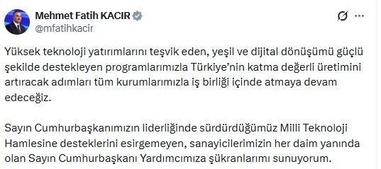 Sanayi ve Teknoloji Bakanı Mehmet