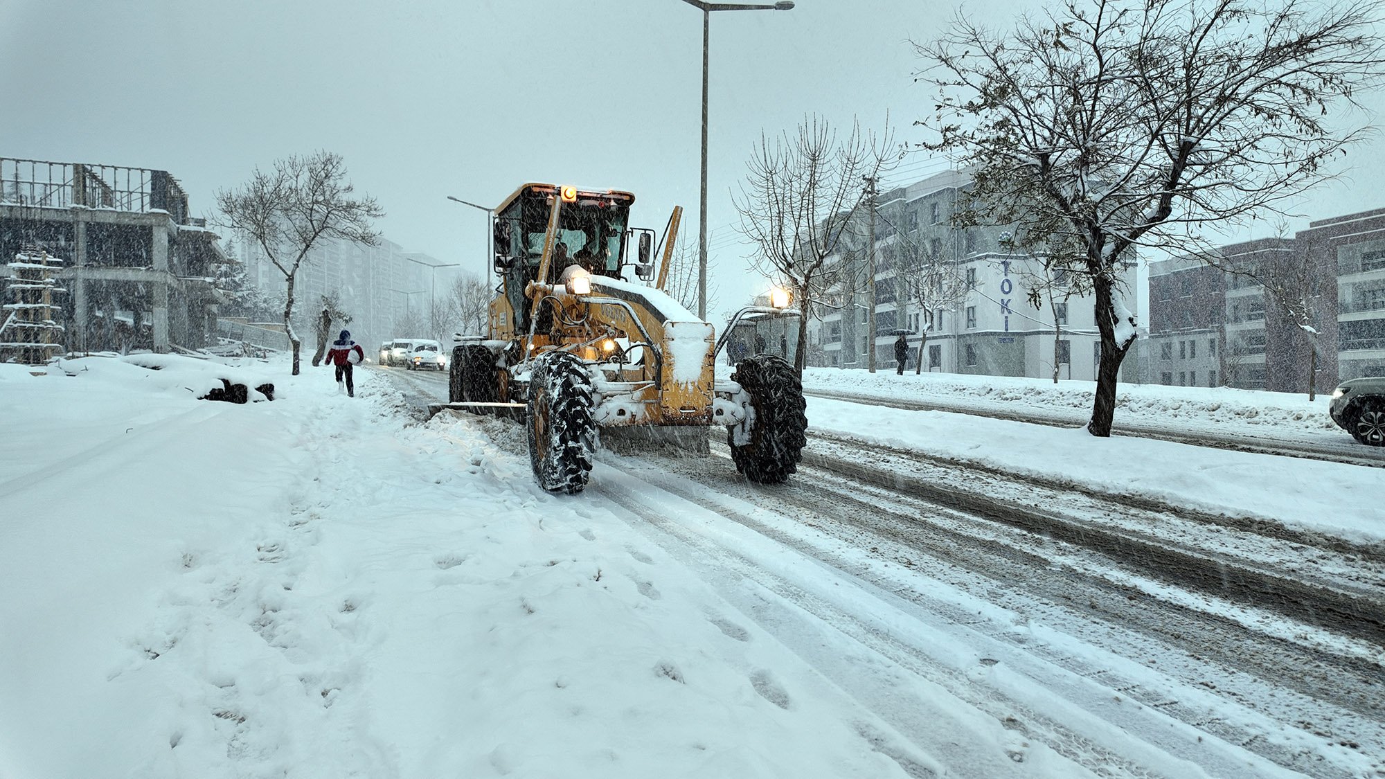 Kahramanmaraş'ta etkili olan kar yağışına