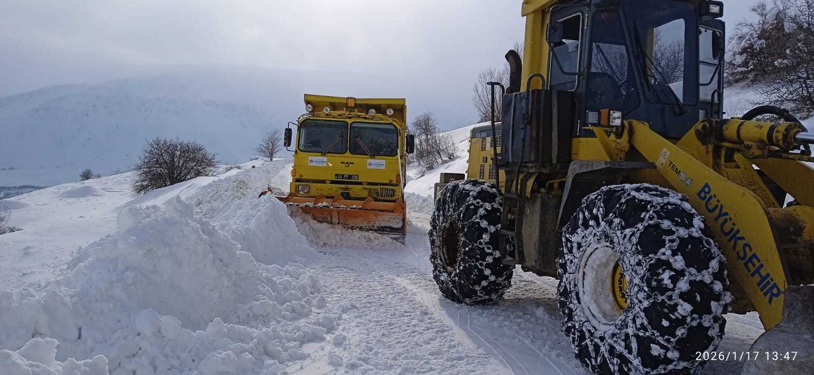 Malatya'da etkili olan kar yağışı
