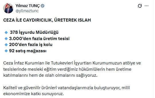 Adalet Bakanı Yılmaz Tunç, ceza