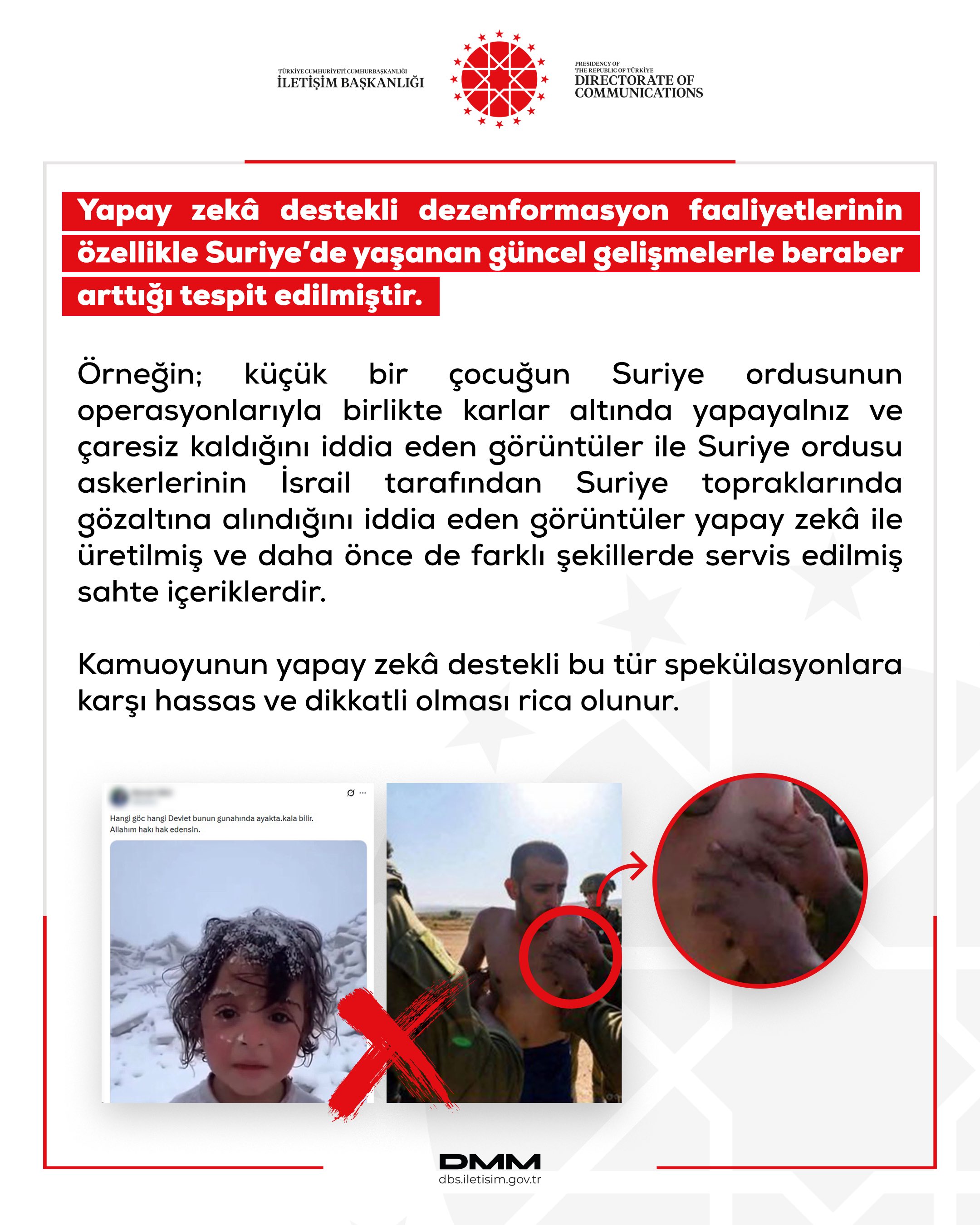 İletişim Başkanlığı DMM, Suriye'deki gelişmelere