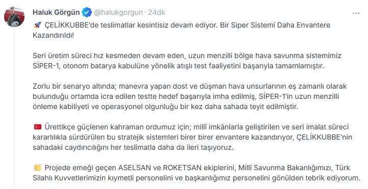 Savunma Sanayii Başkanı Haluk Görgün,