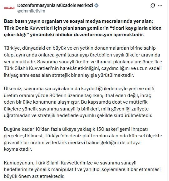 İletişim Başkanlığı DMM, Türk Deniz