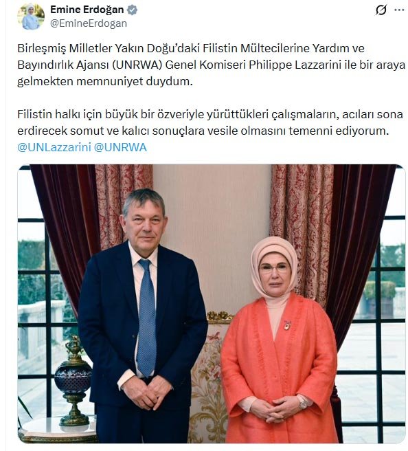 Emine Erdoğan, UNRWA Genel