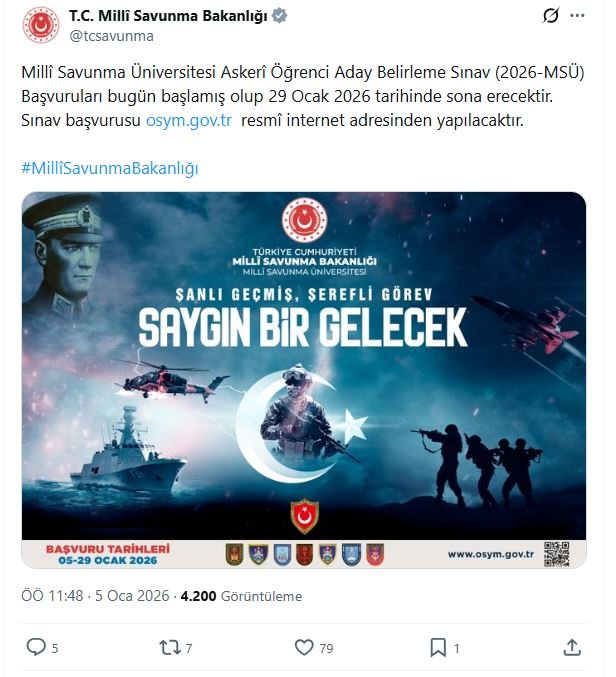 Milli Savunma Bakanlığı, 2026-MSÜ askeri