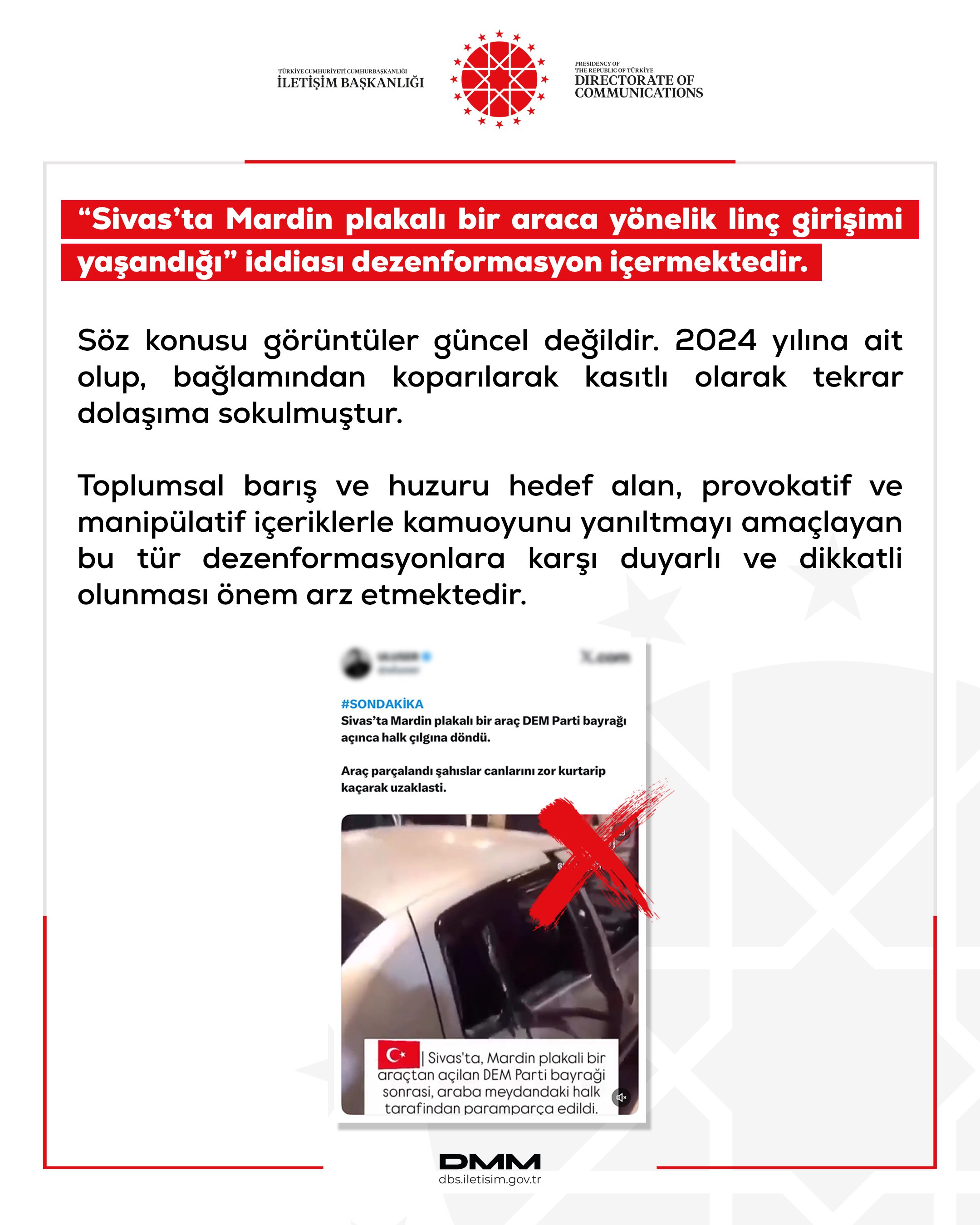 DMM’den Kritik Açıklama: Sivas’taki Linç İddiası Dezenformasyon Çıktı!