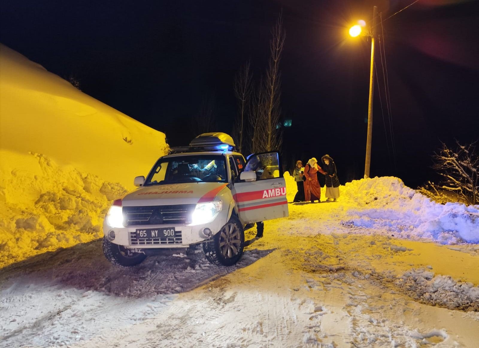 Van'ın Bahçesaray ilçesinde, yoğun kar