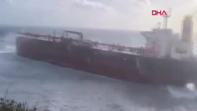 Çanakkale Bozcaada'da karaya oturan tanker