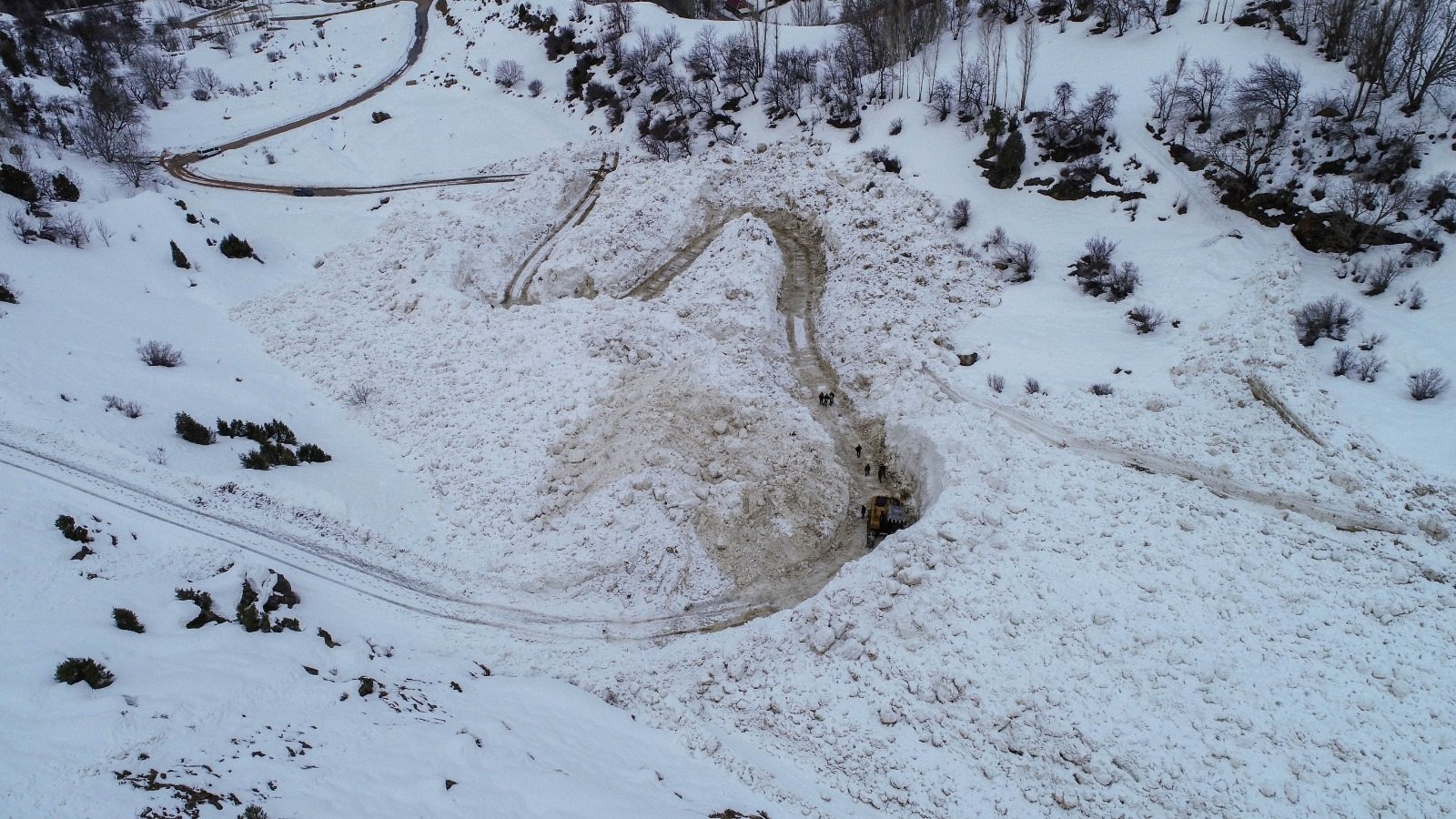 Van'ın Çatak ilçesinde çığ düşmesi