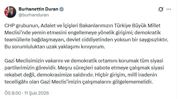 İletişim Başkanı Burhanettin Duran, CHP