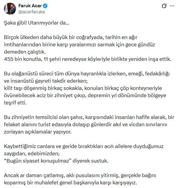 AK Parti'li Faruk Acar, CHP