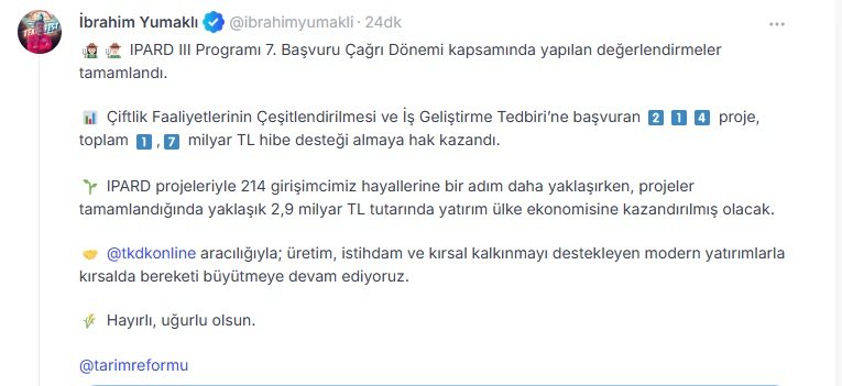 Tarım ve Orman Bakanı İbrahim