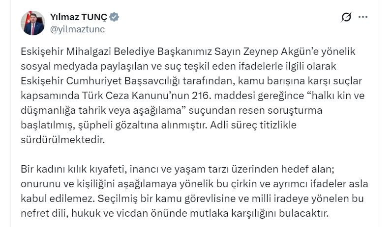 Adalet Bakanı Yılmaz Tunç, Mihalgazi