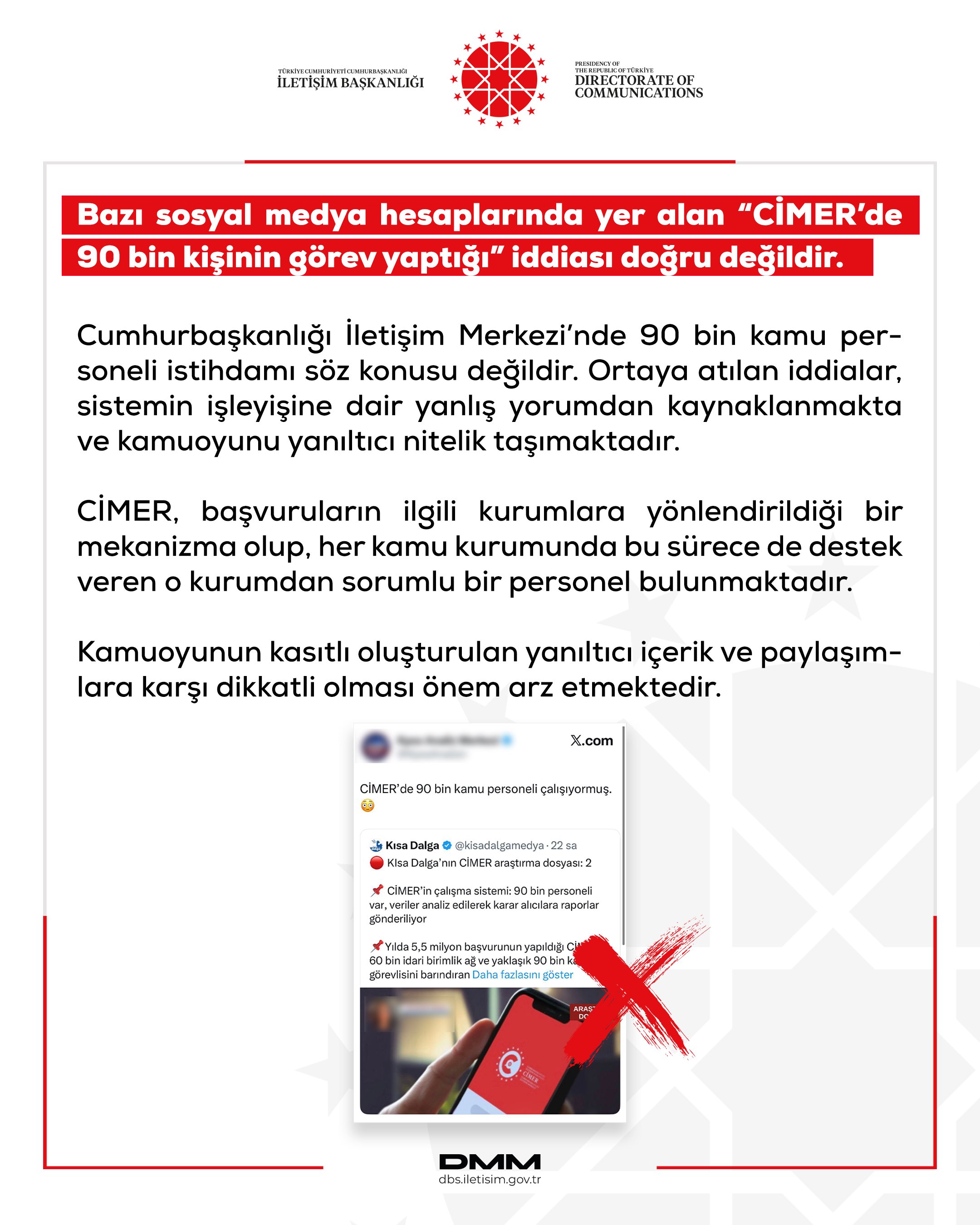 Dezenformasyonla Mücadele Merkezi (DMM), sosyal