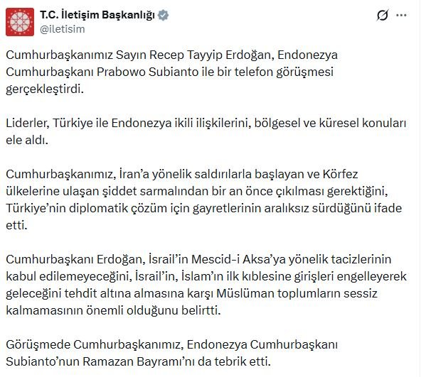 Cumhurbaşkanı Erdoğan, Endonezya Cumhurbaşkanı Subianto