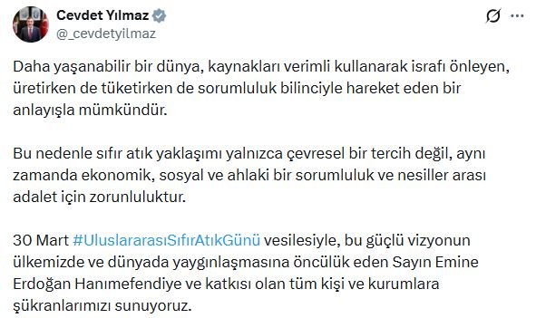 Cumhurbaşkanı Yardımcısı Cevdet Yılmaz, 30