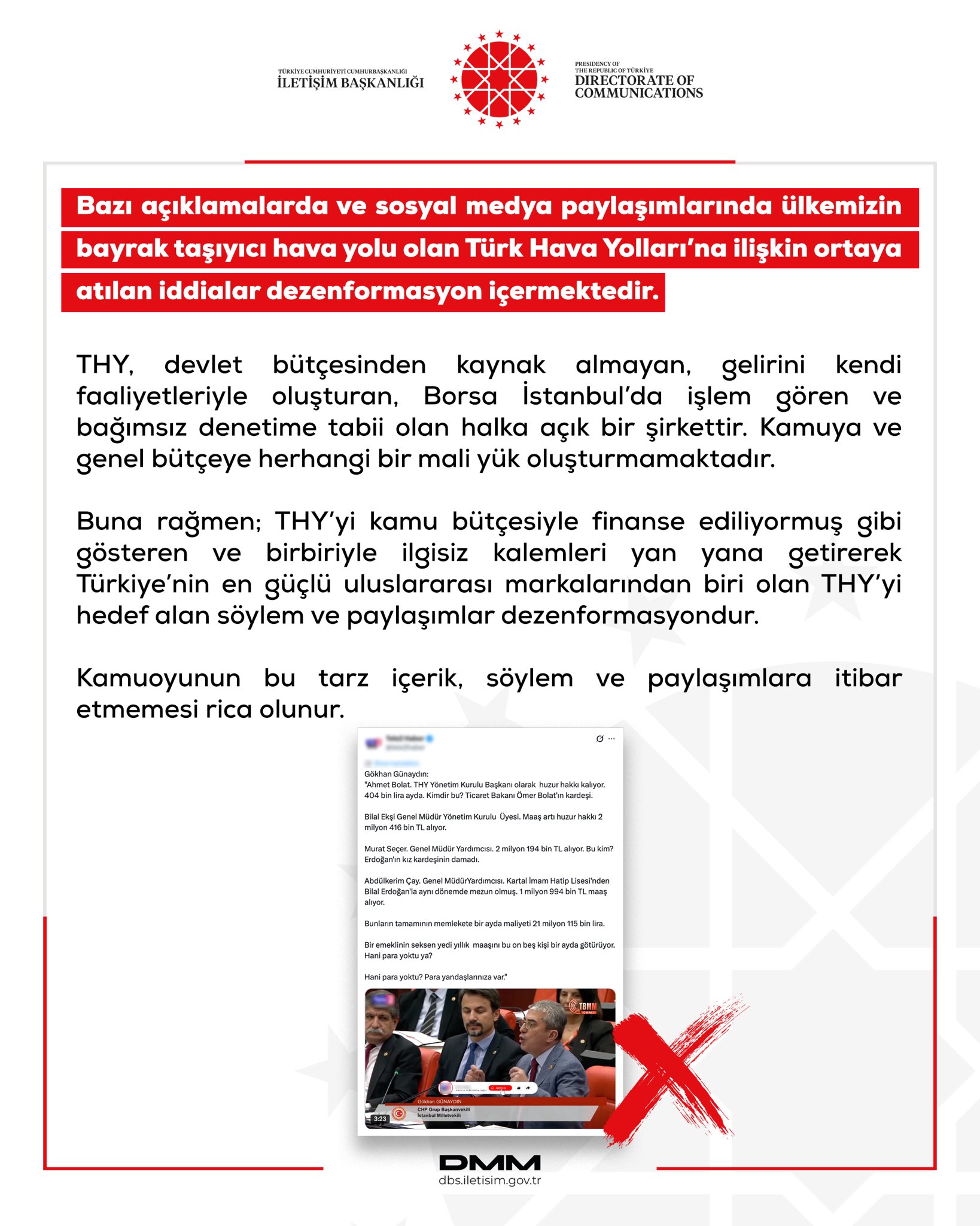 Dezenformasyonla Mücadele Merkezi (DMM), Türk