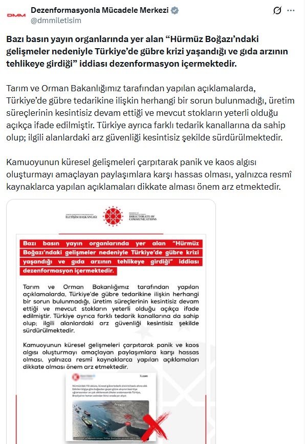 Dezenformasyonla Mücadele Merkezi, Hürmüz Boğazı