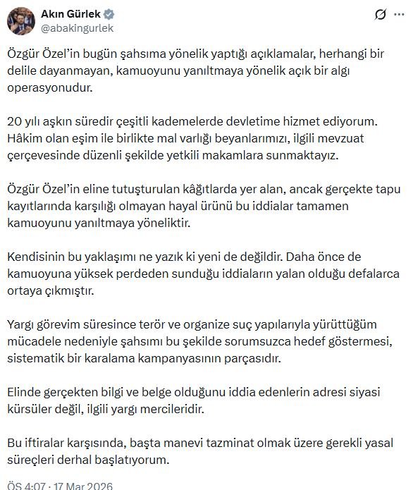 Adalet Bakanı Akın Gürlek, CHP