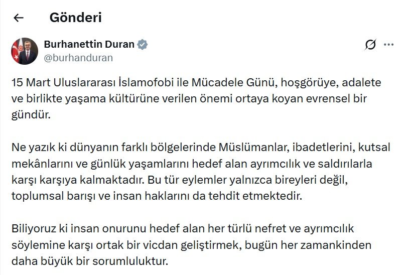 İletişim Başkanı Burhanettin Duran, 15