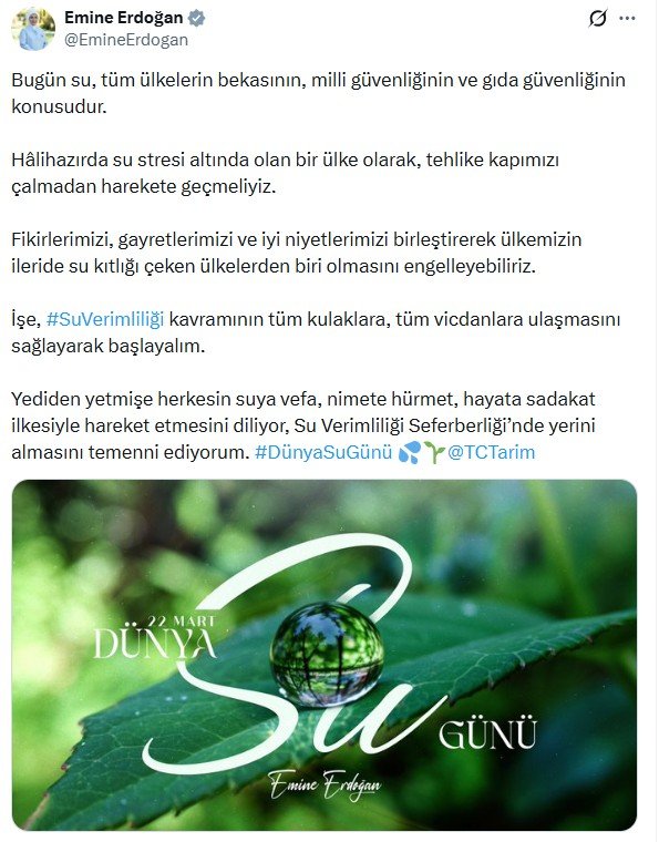 Emine Erdoğan, Dünya Su Günü