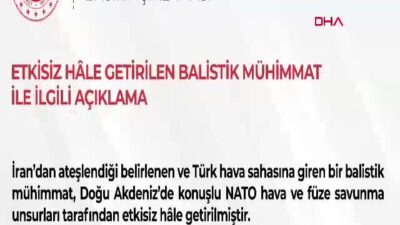 Milli Savunma Bakanlığı, İran'dan ateşlenip