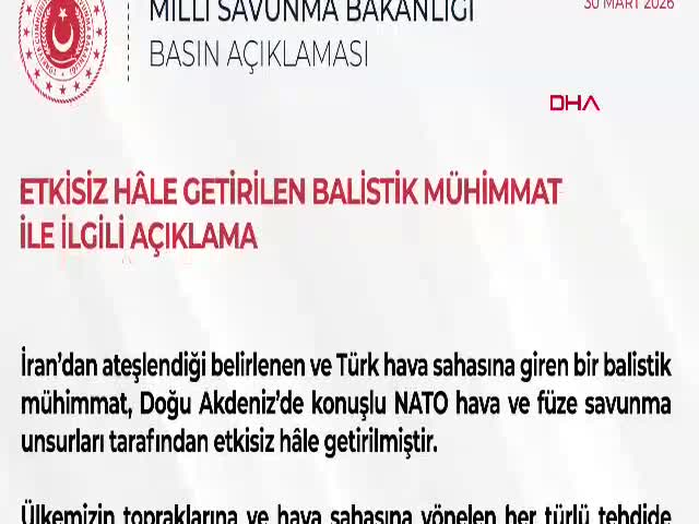 Milli Savunma Bakanlığı, İran'dan