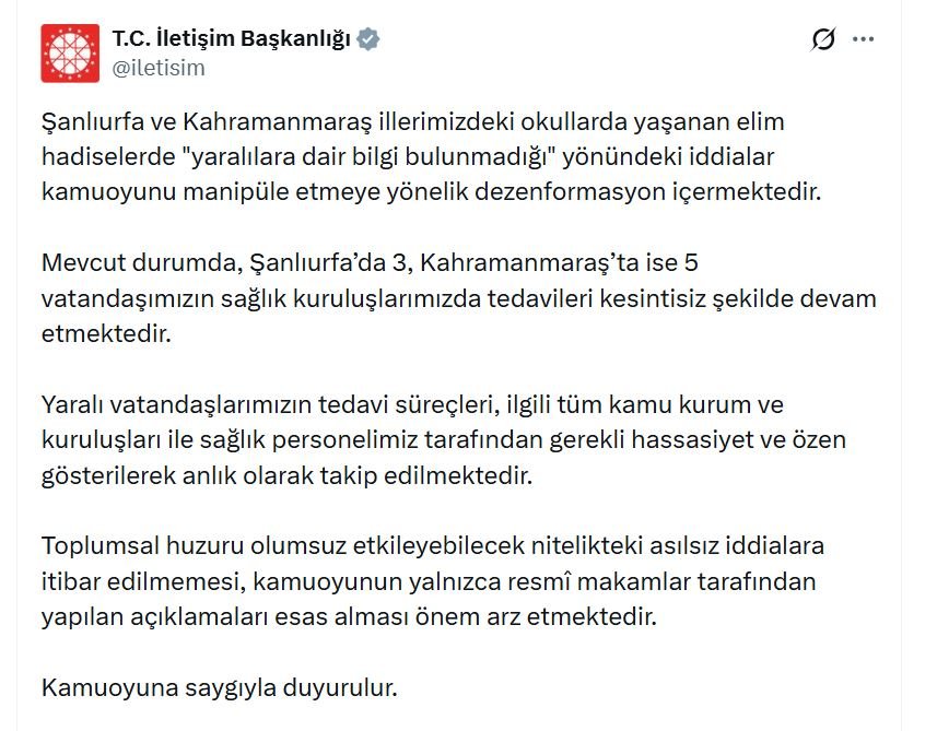 İletişim Başkanlığı, Şanlıurfa ve Kahramanmaraş'taki