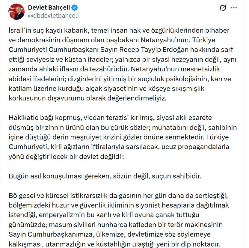 MHP Genel Başkanı Devlet Bahçeli,