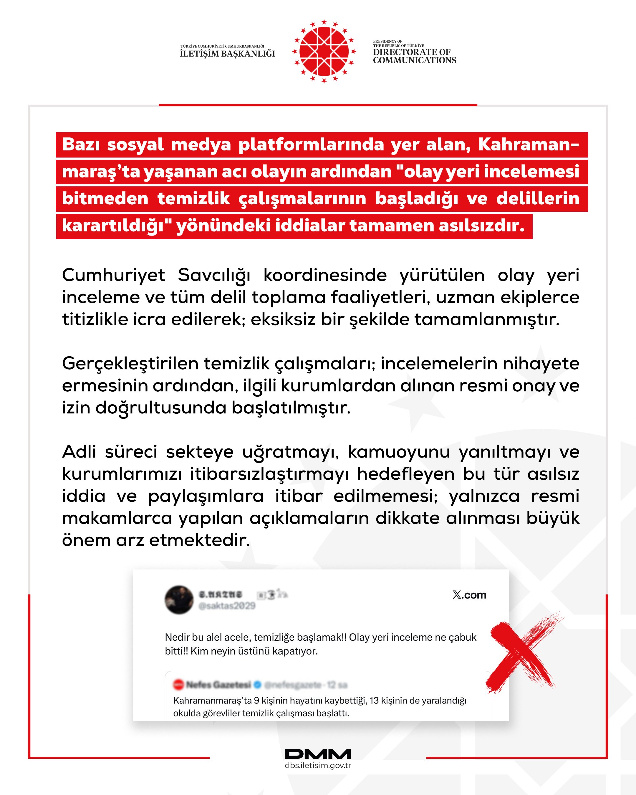 İletişim Başkanlığı DMM, Kahramanmaraş'ta olay