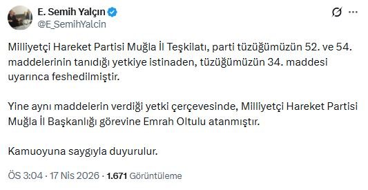MHP Genel Başkan Yardımcısı Semih