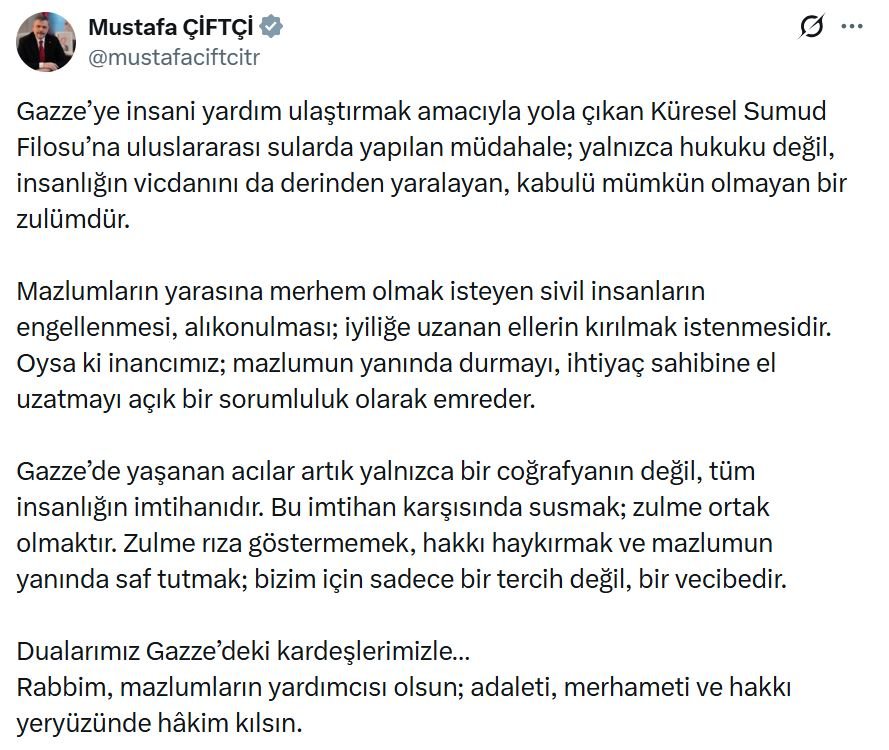 İçişleri Bakanı Mustafa Çiftçi, Küresel