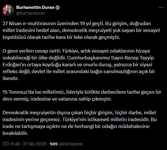 İletişim Başkanı Burhanettin Duran,