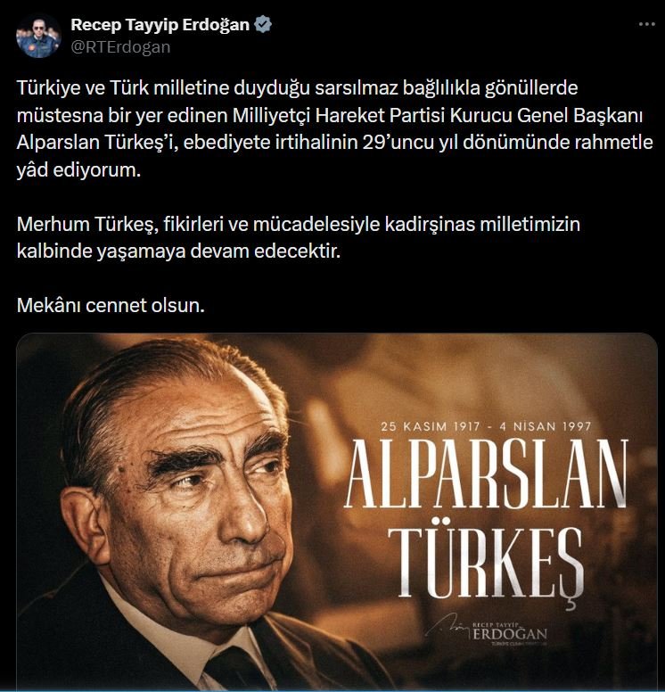 Cumhurbaşkanı Recep Tayyip Erdoğan, MHP'nin