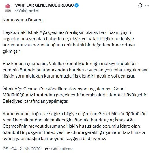 Kültür Bakanlığı Vakıflar Genel