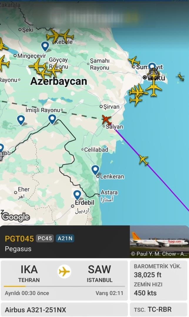 İran hava sahasının kapanmasıyla Tahran'da