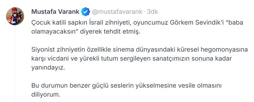 AK Partili Mustafa Varank, İsrailli