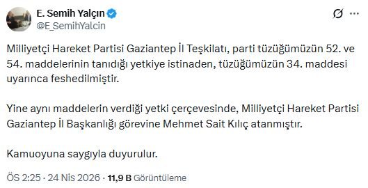 MHP Genel Başkan Yardımcısı Semih