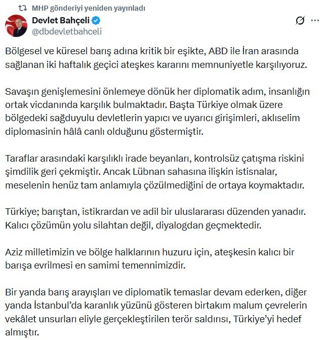 MHP Genel Başkanı Devlet Bahçeli,
