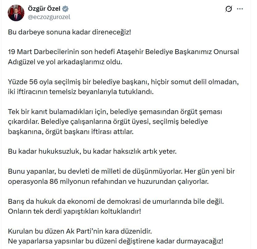 CHP Genel Başkanı Özgür Özel,