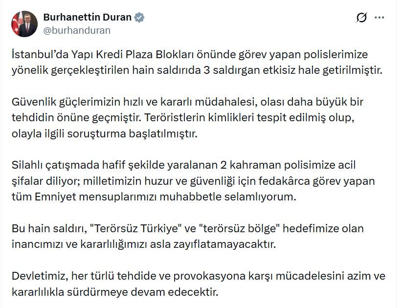 İletişim Başkanı Burhanettin Duran, İstanbul'daki