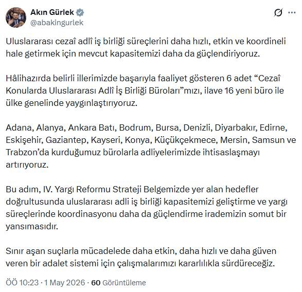 Adalet Bakanlığı, sınır aşan suçlarla
